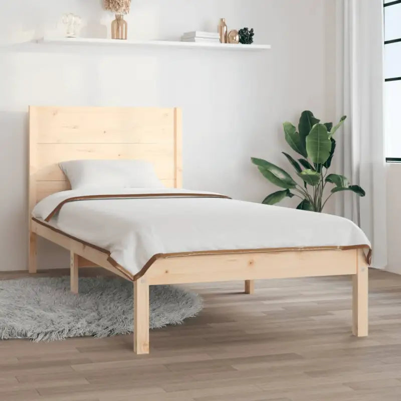 Houten bedframe van massief grenenhout met aanvullende ondersteuning - Naturel / 90 x 200 cm - Bedden & bedframes