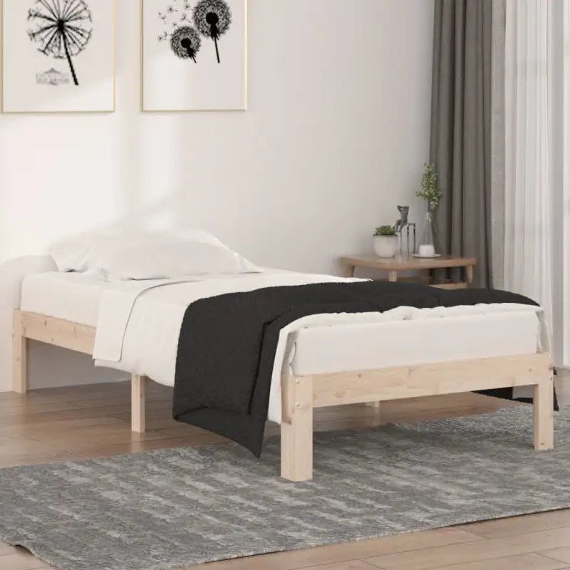 Houten bedframe van massief grenenhout met extra ondersteuning - Naturel / 90 x 190 cm - Bedden & bedframes