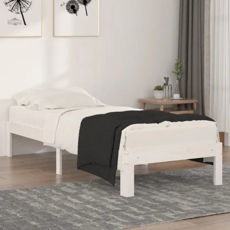 Houten bedframe van massief grenenhout met extra ondersteuning - Wit / 75 x 190 cm - Bedden & bedframes