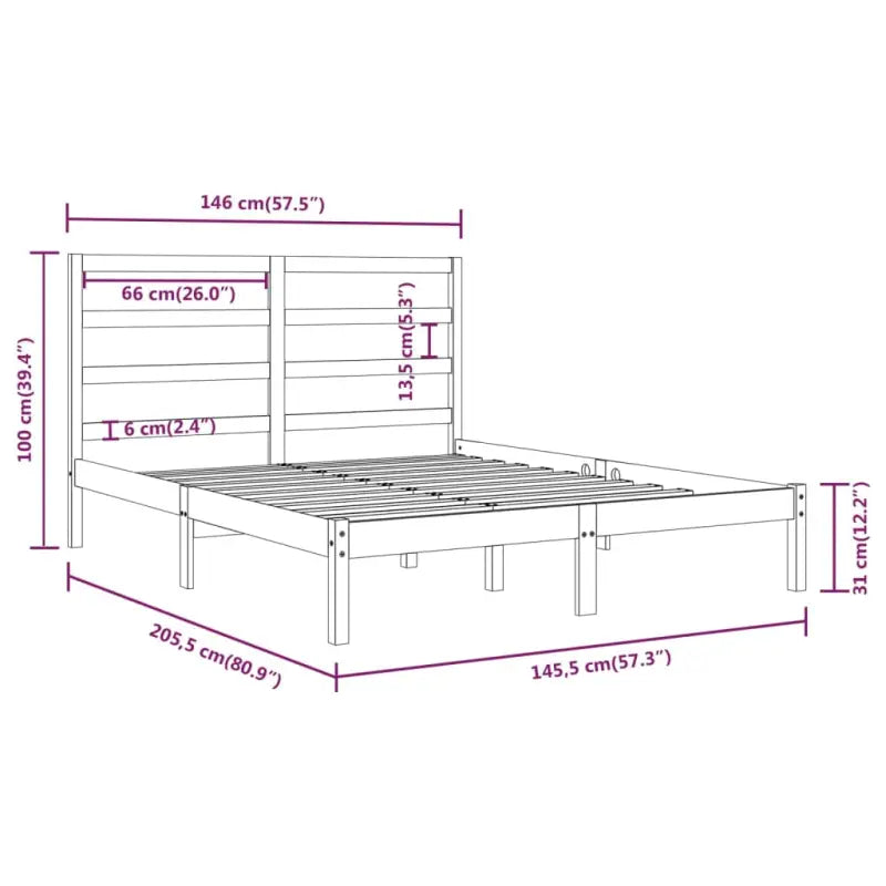 Houten bedframe van massief grenenhout met levering bevat - Bedden & bedframes