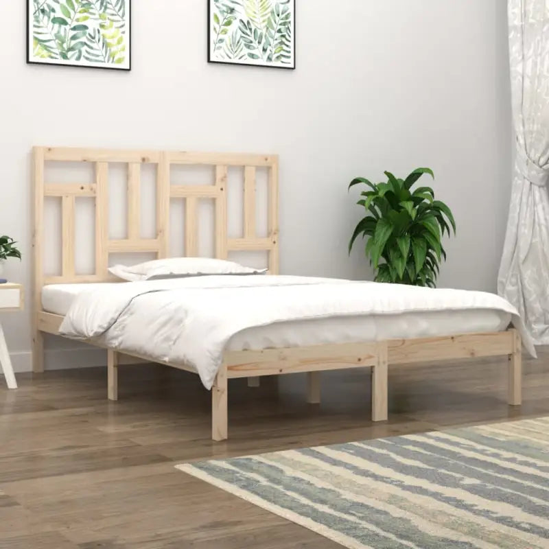 Houten bedframe van massief grenenhout met levering bevat - Naturel / 140 x 190 cm - Bedden & bedframes