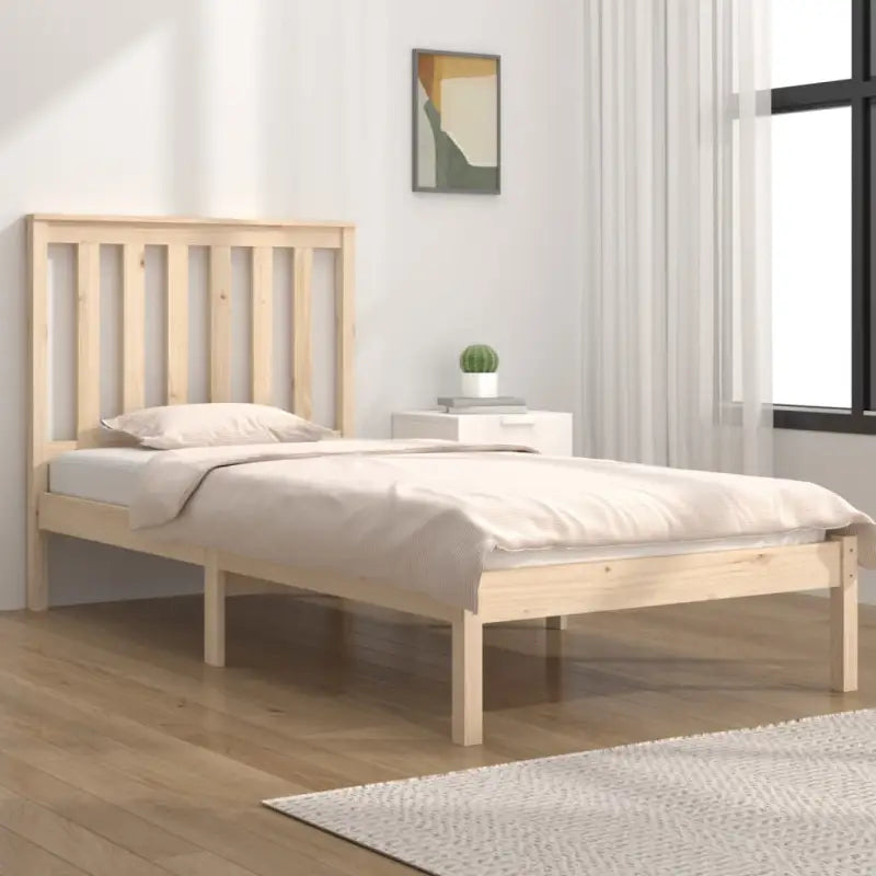 Houten bedframe van massief grenenhout met levering bevat - Naturel / 75 x 190 cm - Bedden & bedframes