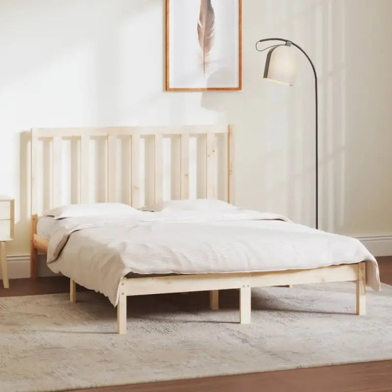 Houten bedframe van massief grenenhout met levering bevat - Naturel / 140 x 190 cm - Bedden & bedframes