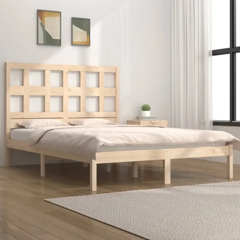 Houten bedframe van massief grenenhout met levering bevat - Naturel / 160 x 200 cm - Bedden & bedframes