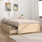 Houten bedframe van massief grenenhout met levering bevat - Naturel / 90 x 190 cm - Bedden & bedframes