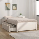 Houten bedframe van massief grenenhout met levering bevat - Wit / 100 x 200 cm - Bedden & bedframes