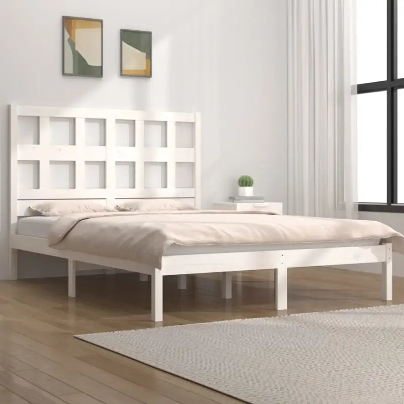 Houten bedframe van massief grenenhout met levering bevat - Wit / 120 x 200 cm - Bedden & bedframes