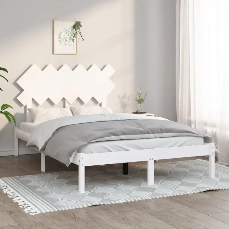 Houten bedframe van massief grenenhout met levering bevat - Wit / 120 x 190 cm - Bedden & bedframes