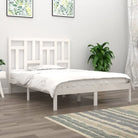 Houten bedframe van massief grenenhout met levering bevat - Wit / 120 x 190 cm - Bedden & bedframes