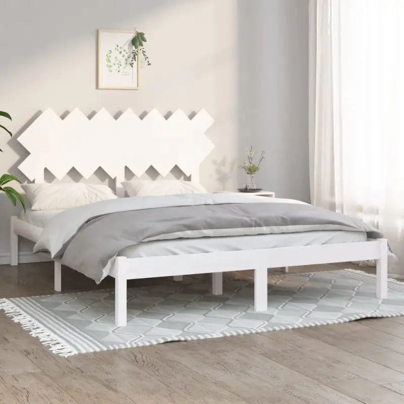 Houten bedframe van massief grenenhout met levering bevat - Wit / 140 x 200 cm - Bedden & bedframes