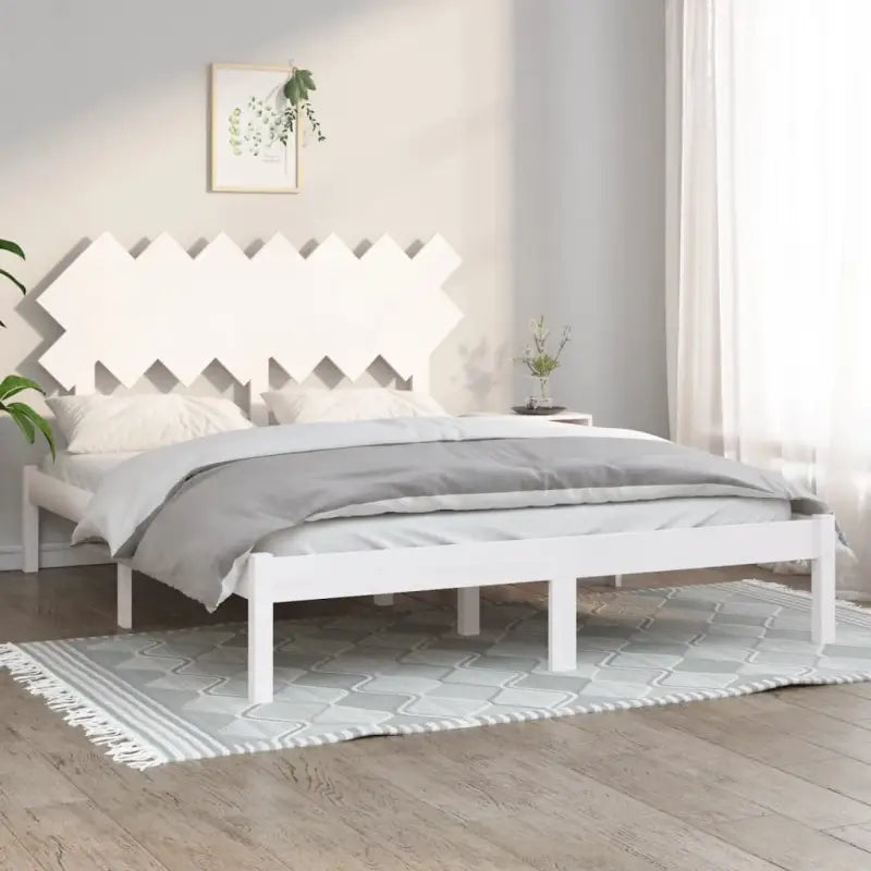 Houten bedframe van massief grenenhout met levering bevat - Wit / 150 x 200 cm - Bedden & bedframes