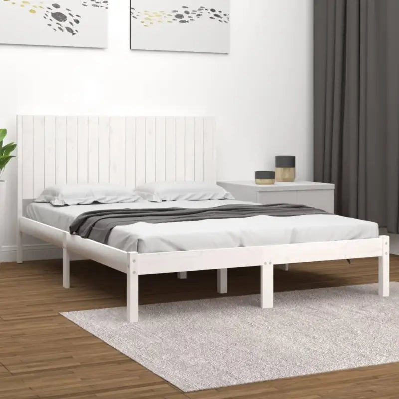 Houten bedframe van massief grenenhout met levering bevat - Wit / 180 x 200 cm - Bedden & bedframes