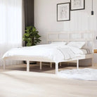 Houten Bedframe van Massief Grenenhout met Levering Bevat - Wit / 180 x 200 cm - Bedden & bedframes