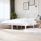 Houten Bedframe van Massief Grenenhout met Levering Bevat - Wit / 200 x 200 cm - Bedden & bedframes