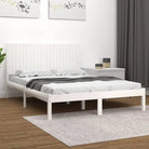 Houten bedframe van massief grenenhout met levering bevat - Wit / 200 x 200 cm - Bedden & bedframes