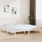 Houten bedframe van massief grenenhout met levering bevat - Wit / 200 x 200 cm - Bedden & bedframes