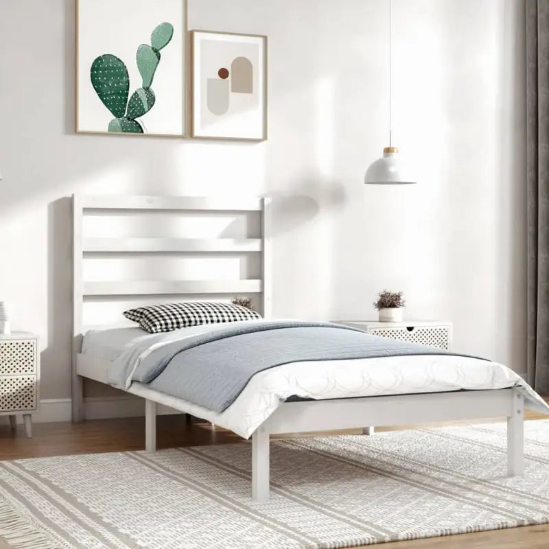 Houten bedframe van massief grenenhout met levering bevat - Wit / 90 x 200 cm - Bedden & bedframes