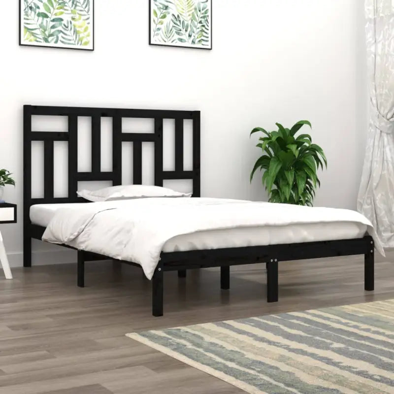 Houten bedframe van massief grenenhout met levering bevat - Zwart / 200 x 200 cm - Bedden & bedframes