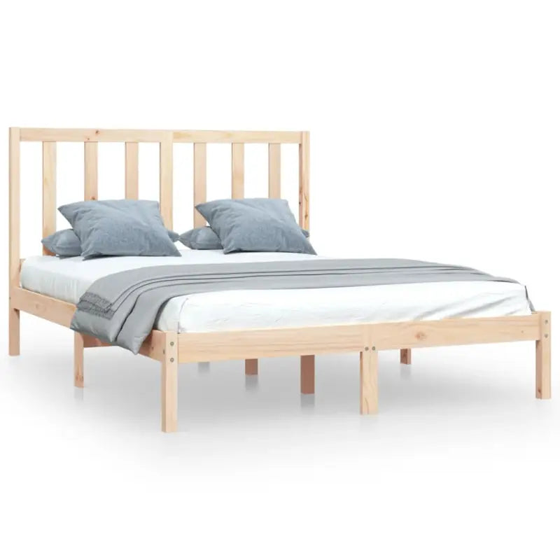 Houten bedframe van massief grenenhout met tijdloos design - Bedden & bedframes