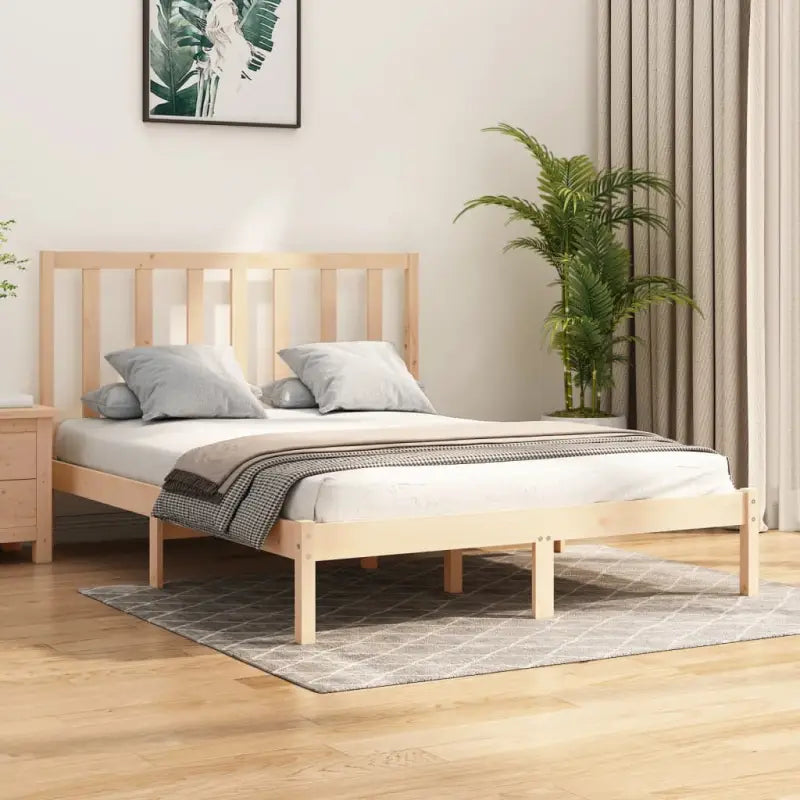 Houten bedframe van massief grenenhout met tijdloos design - Naturel / 140 x 190 cm - Bedden & bedframes