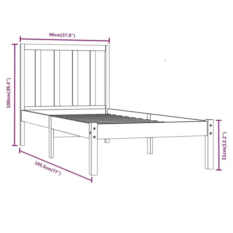 Houten bedframe van massief grenenhout met tijdloos ontwerp - Bedden & bedframes