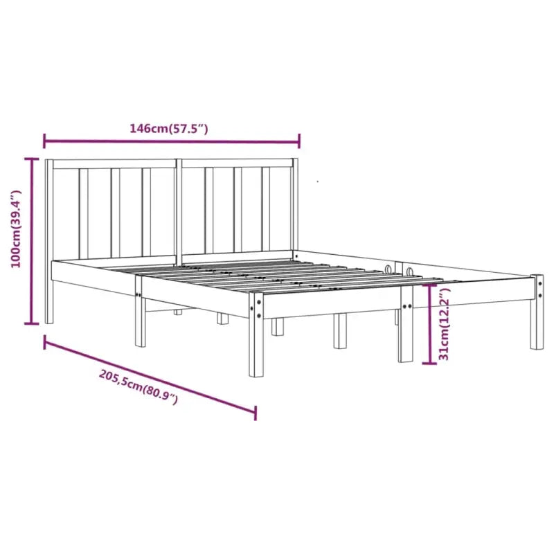 Houten bedframe van massief grenenhout met tijdloos ontwerp - Bedden & bedframes