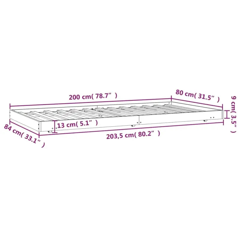 Houten bedframe van massief grenenhout met tijdloos ontwerp - Bedden & bedframes