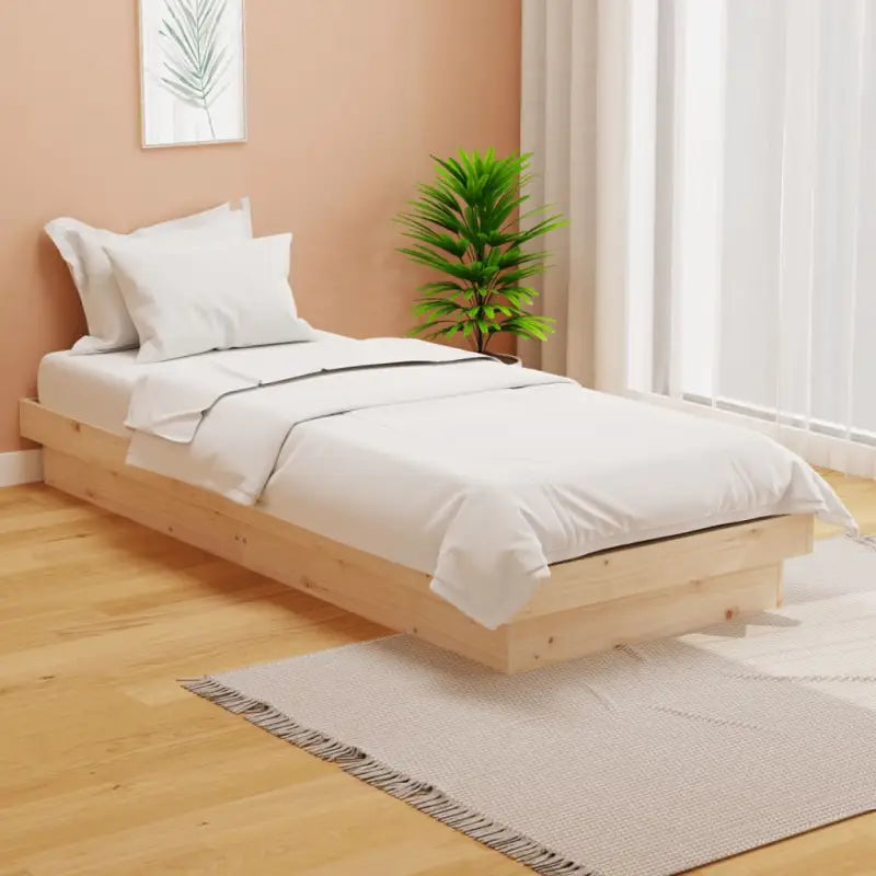 Houten bedframe van massief grenenhout voor een goede nachtrust - Naturel / 75 x 190 cm - Bedden & bedframes
