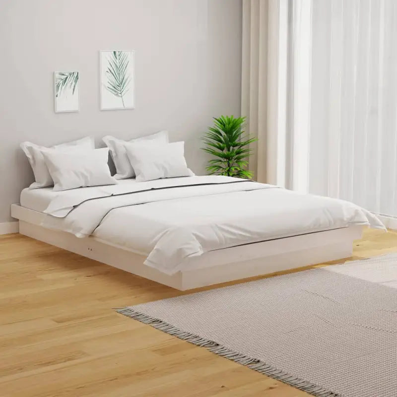 Houten bedframe van massief grenenhout voor een goede nachtrust - Wit / 140 x 190 cm - Bedden & bedframes