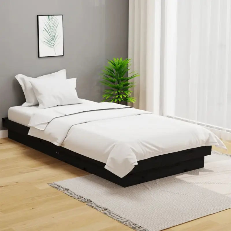 Houten bedframe van massief grenenhout voor een goede nachtrust - Zwart / 100 x 200 cm - Bedden & bedframes