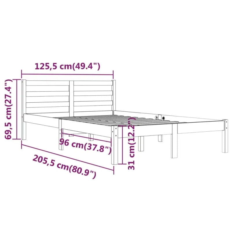 Houten bedframe van massief grenenhout voor een moderne slaapkamer - Bedden & bedframes