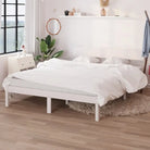 Houten bedframe van massief grenenhout voor een moderne slaapkamer - Wit / 135 x 190 cm - Bedden & bedframes