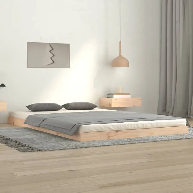 Houten bedframe van massief grenenhout voor een moderne slaapkamer - Naturel / 120 x 200 cm - Bedden & bedframes