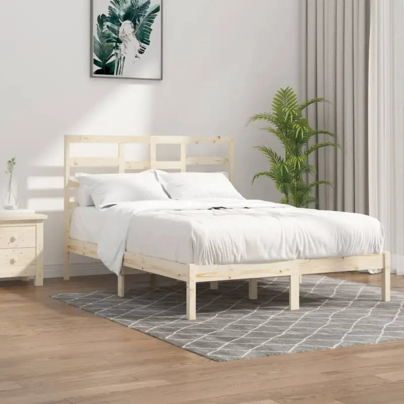 Houten bedframe van massief grenenhout voor een moderne slaapkamer - Naturel / 140 x 200 cm - Bedden & bedframes