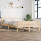 Houten bedframe van massief grenenhout voor een moderne slaapkamer - Naturel / 120 x 190 cm - Bedden & bedframes