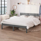 Houten bedframe van massief grenenhout voor een moderne slaapkamer - Grijs / 160 x 200 cm - Bedden & bedframes