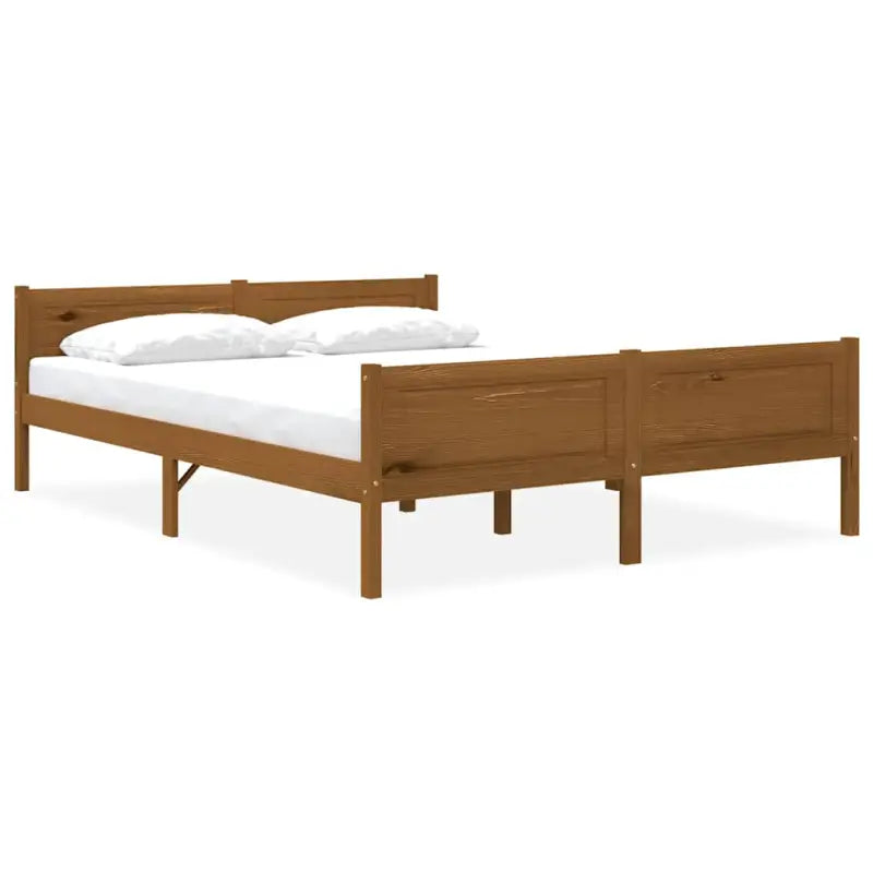 Houten bedframe van massief grenenhout voor een moderne slaapkamer - Honingbruin / 160 x 200 cm - Bedden & bedframes