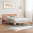 Houten bedframe van massief grenenhout voor een moderne slaapkamer - Wasbruin / 140 x 200 cm - Bedden & bedframes
