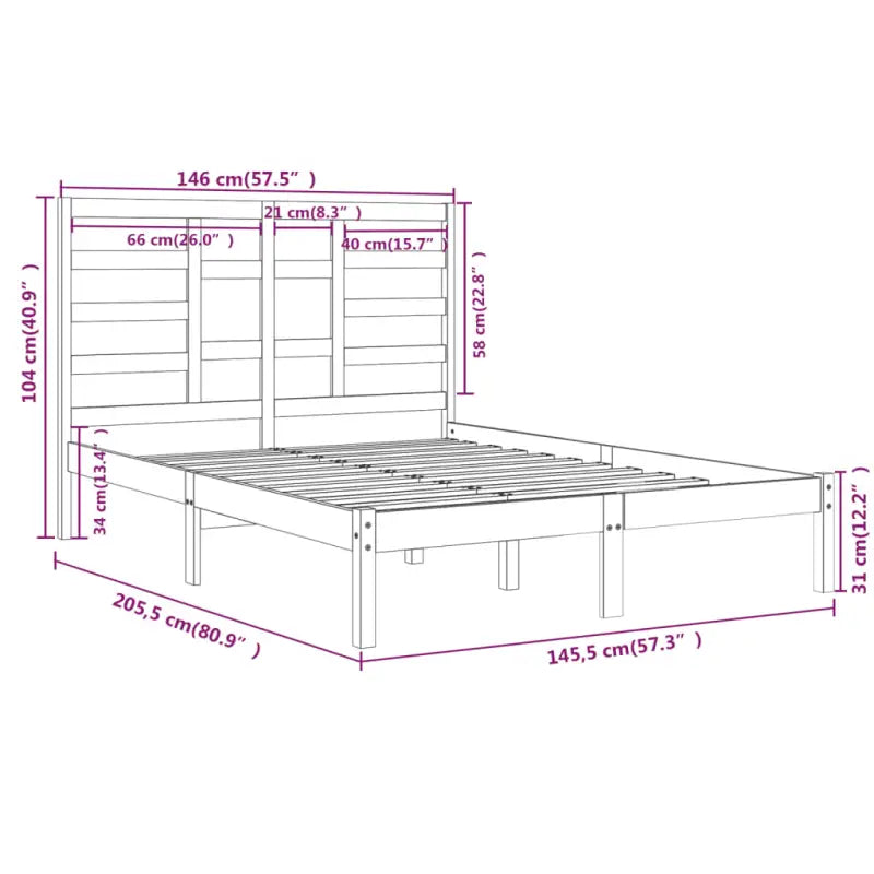 Houten bedframe van massief grenenhout voor een moderne slaapkamer - Bedden & bedframes