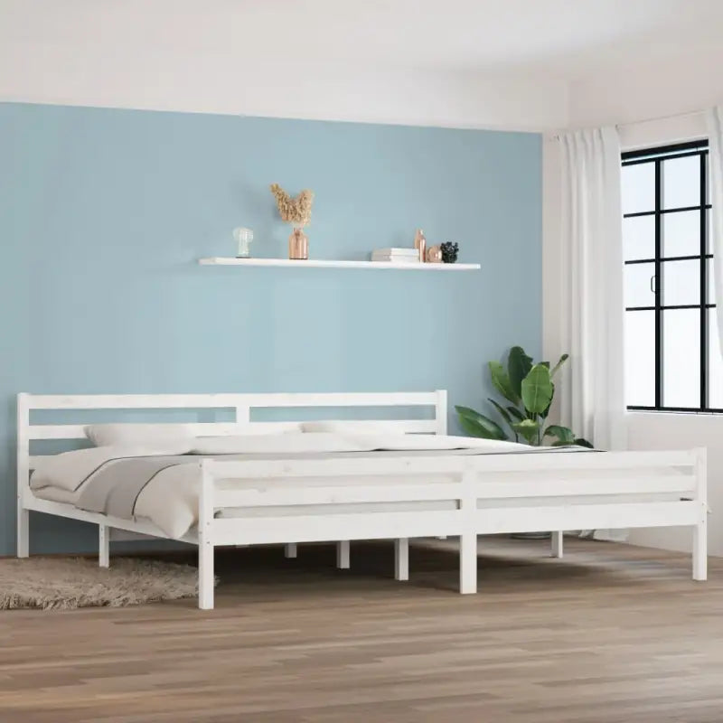 Houten bedframe van massief grenenhout voor een moderne slaapkamer - Wit / 180 x 200 cm - Bedden & bedframes