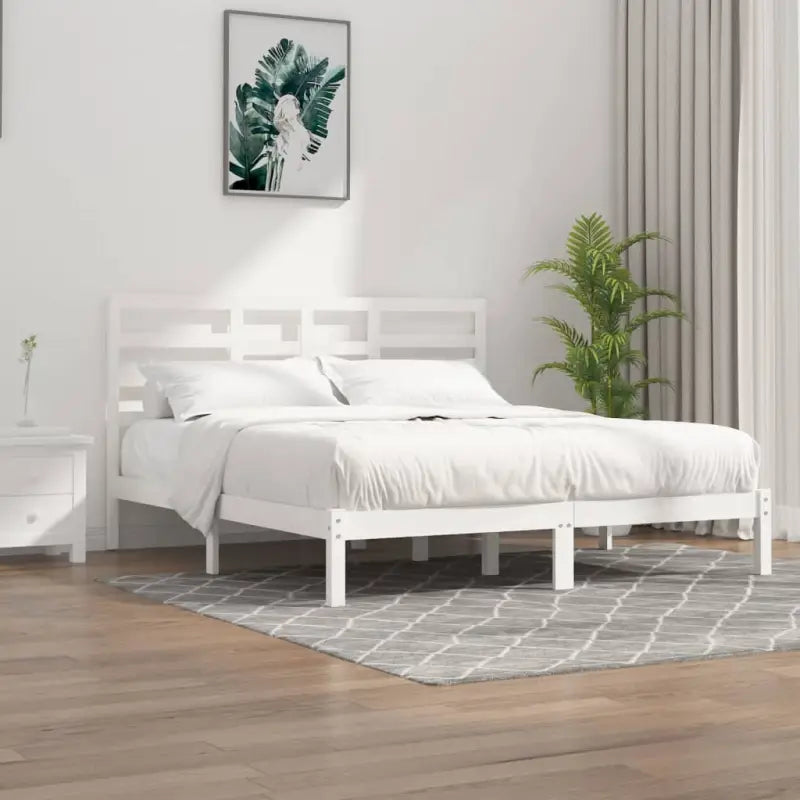 Houten bedframe van massief grenenhout voor een moderne slaapkamer - Wit / 180 x 200 cm - Bedden & bedframes