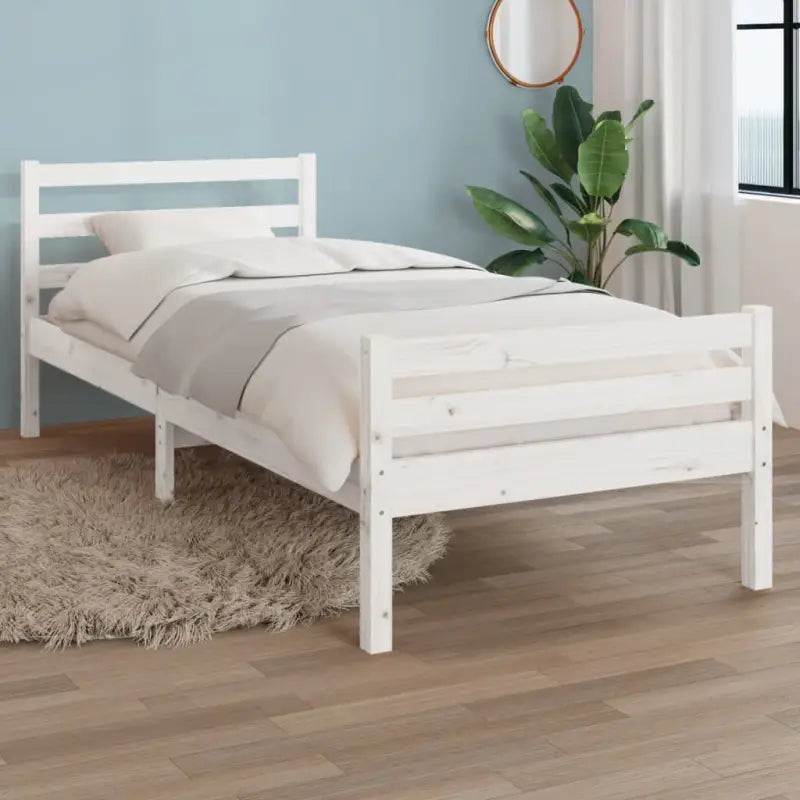 Houten bedframe van massief grenenhout voor een moderne slaapkamer - Wit / 100 x 200 cm - Bedden & bedframes