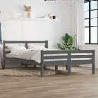 Houten bedframe van massief grenenhout voor een moderne slaapkamer - Grijs / 120 x 200 cm - Bedden & bedframes