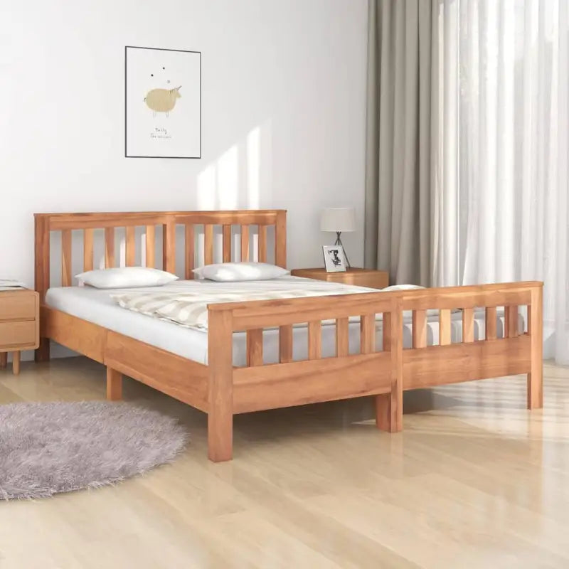 Houten Bedframe van Massief Teakhout voor een Stoer Slaapkamerfeest - 140 x 200 cm - Bedden & bedframes