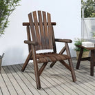 Houten bijzettafel van massief vurenhout met houten frame - Donkerbruin / 1 / Stoel - Modulaire tuinbanken