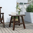 Houten bijzettafel van massief vurenhout met houten frame - Donkerbruin / 1 / Vierkante tafel - Modulaire tuinbanken