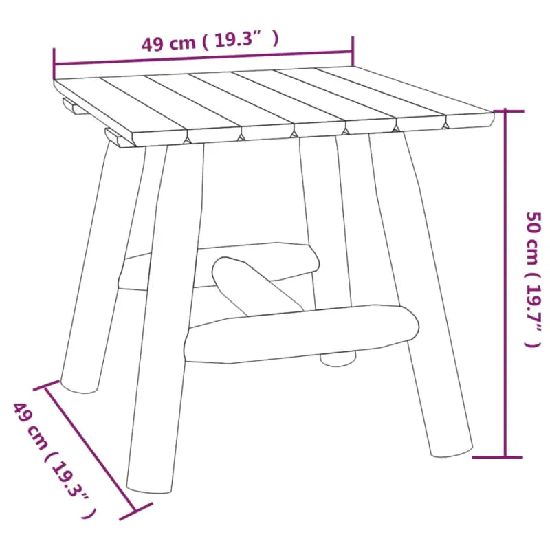 Houten bijzettafel van massief vurenhout met houten frame - Modulaire tuinbanken