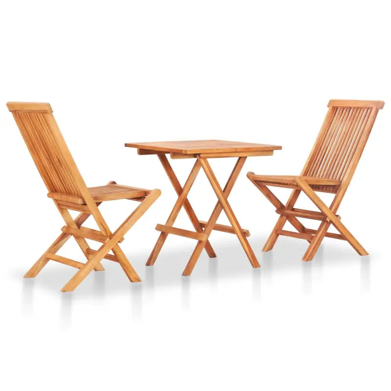 Houten bistroset met fijn geschuurd teakhout en afmetingen voor tafel en stoel - Tuinsets