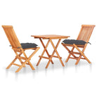 Houten bistroset met fijn geschuurd teakhout en afmetingen voor tafel en stoel - Antraciet - Tuinsets