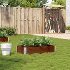 Houten bloempot van massief grenenhout met open bodem en gegalvaniseerde scharnieren - Donkerbruin / 100 x 50 x 21.5 cm